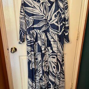 1x - Blue & White Maxi Dress